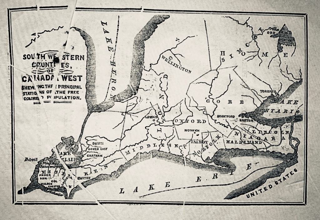old canada map with niagara falls